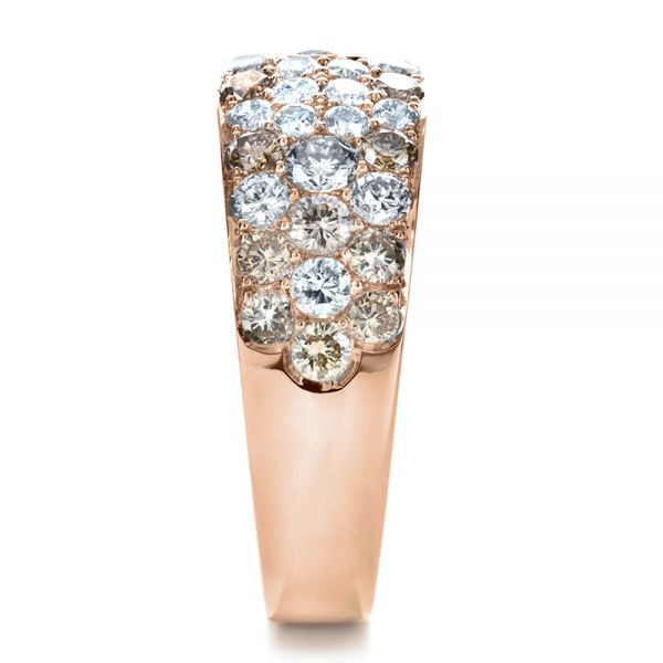 14k Rose Gold 14k Rose Gold Custom Pave Diamond Ring - Side View - 1171