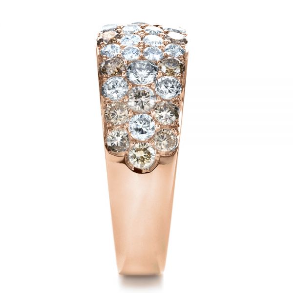 14k Rose Gold 14k Rose Gold Custom Pave Diamond Ring - Side View -  1171