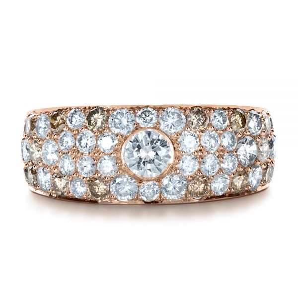 14k Rose Gold 14k Rose Gold Custom Pave Diamond Ring - Top View - 1171