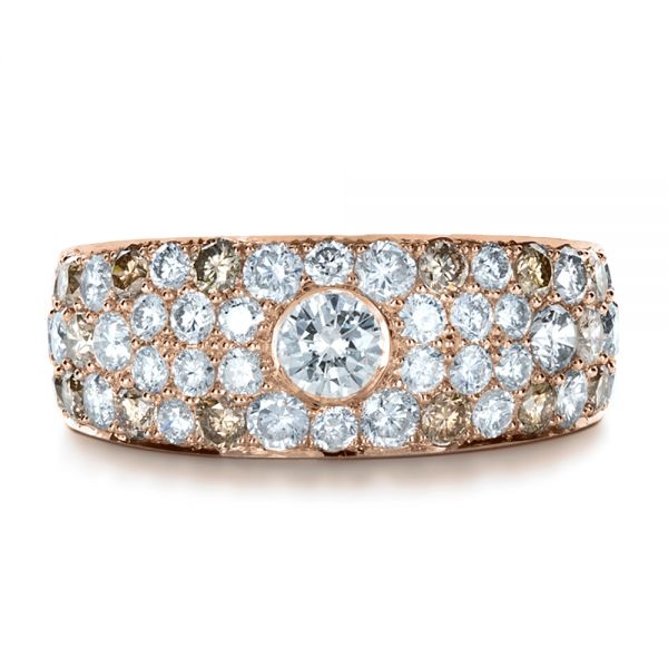 14k Rose Gold 14k Rose Gold Custom Pave Diamond Ring - Top View -  1171