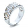 14k White Gold 14k White Gold Custom Pave Diamond Ring - Three-Quarter View -  1171 - Thumbnail
