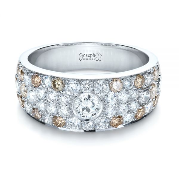  Platinum Platinum Custom Pave Diamond Ring - Flat View -  1171