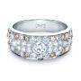 18k White Gold Custom Pave Diamond Ring - Flat View -  1171 - Thumbnail