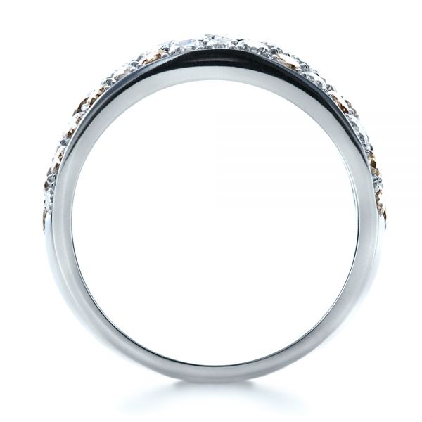 18k White Gold Custom Pave Diamond Ring - Front View - 1171
