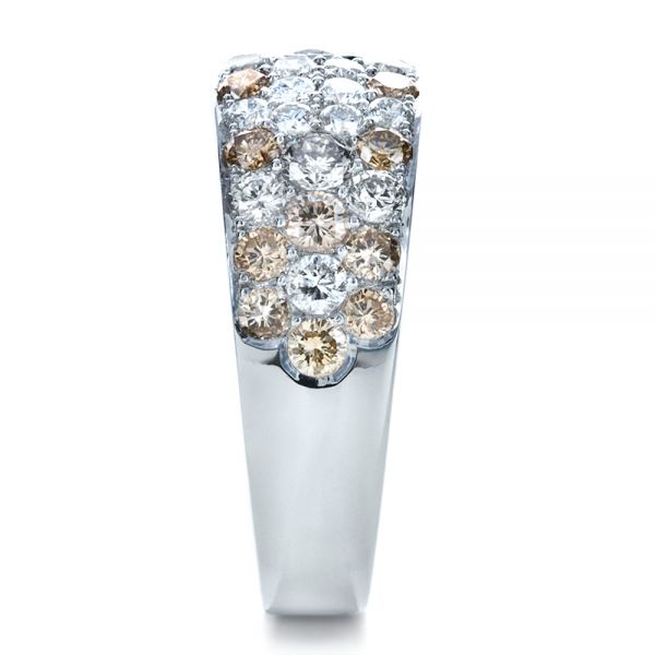18k White Gold Custom Pave Diamond Ring - Side View - 1171