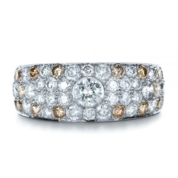 18k White Gold Custom Pave Diamond Ring - Top View -  1171