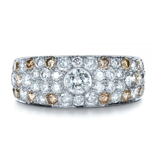 18k White Gold Custom Pave Diamond Ring - Top View - 1171