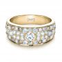 18k Yellow Gold 18k Yellow Gold Custom Pave Diamond Ring - Flat View -  1171 - Thumbnail