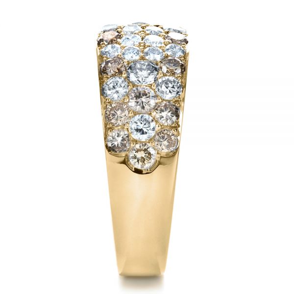 18k Yellow Gold 18k Yellow Gold Custom Pave Diamond Ring - Side View -  1171