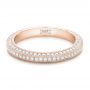 14k Rose Gold 14k Rose Gold Custom Pave Diamond Wedding Band - Flat View -  102455 - Thumbnail