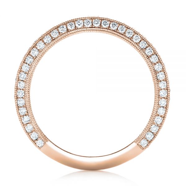 18k Rose Gold 18k Rose Gold Custom Pave Diamond Wedding Band - Front View - 102455