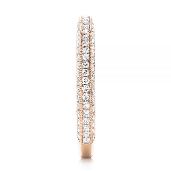 18k Rose Gold 18k Rose Gold Custom Pave Diamond Wedding Band - Side View - 102455