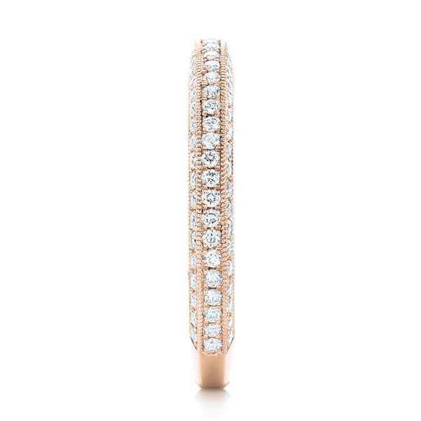 18k Rose Gold 18k Rose Gold Custom Pave Diamond Wedding Band - Side View -  102455