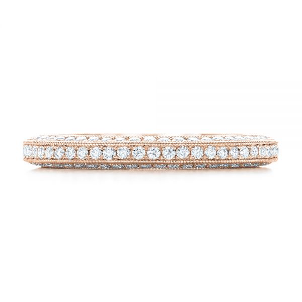 18k Rose Gold 18k Rose Gold Custom Pave Diamond Wedding Band - Top View - 102455