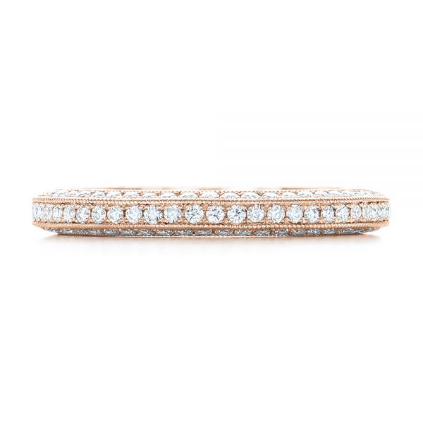 18k Rose Gold 18k Rose Gold Custom Pave Diamond Wedding Band - Top View -  102455