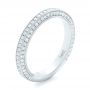  Platinum Custom Pave Diamond Wedding Band - Three-Quarter View -  102455 - Thumbnail