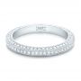  Platinum Custom Pave Diamond Wedding Band - Flat View -  102455 - Thumbnail
