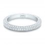 18k White Gold 18k White Gold Custom Pave Diamond Wedding Band - Flat View -  102455 - Thumbnail