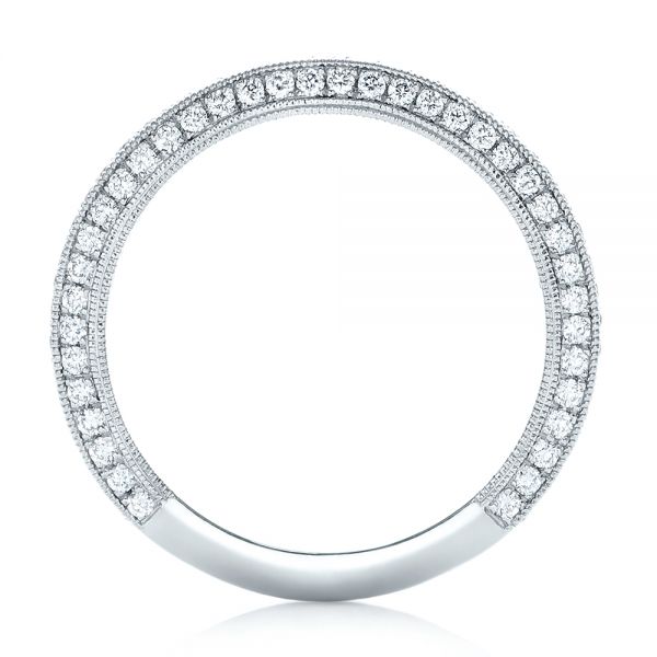  Platinum Custom Pave Diamond Wedding Band - Front View -  102455