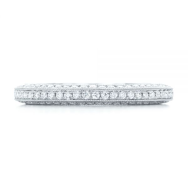  Platinum Custom Pave Diamond Wedding Band - Top View -  102455