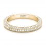 18k Yellow Gold 18k Yellow Gold Custom Pave Diamond Wedding Band - Flat View -  102455 - Thumbnail