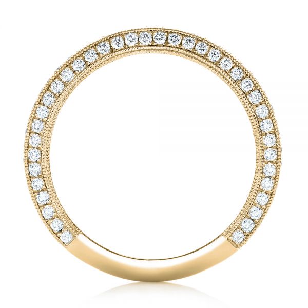 18k Yellow Gold 18k Yellow Gold Custom Pave Diamond Wedding Band - Front View -  102455