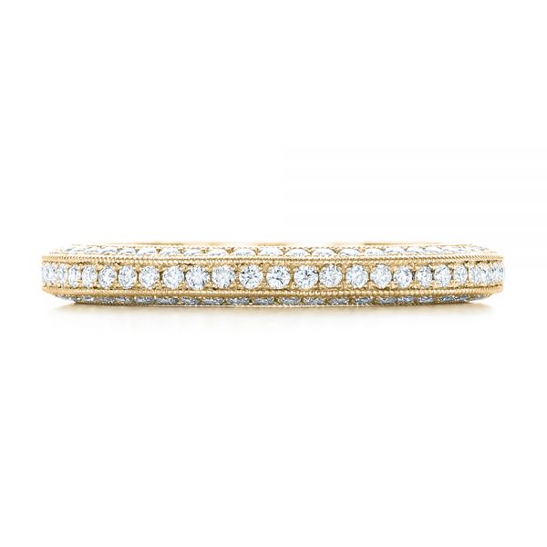 18k Yellow Gold 18k Yellow Gold Custom Pave Diamond Wedding Band - Top View - 102455