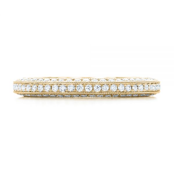 14k Yellow Gold 14k Yellow Gold Custom Pave Diamond Wedding Band - Top View -  102455