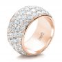 14k Rose Gold 14k Rose Gold Custom Pave Diamond Wedding Ring - Three-Quarter View -  100875 - Thumbnail