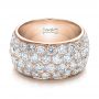 14k Rose Gold 14k Rose Gold Custom Pave Diamond Wedding Ring - Flat View -  100875 - Thumbnail