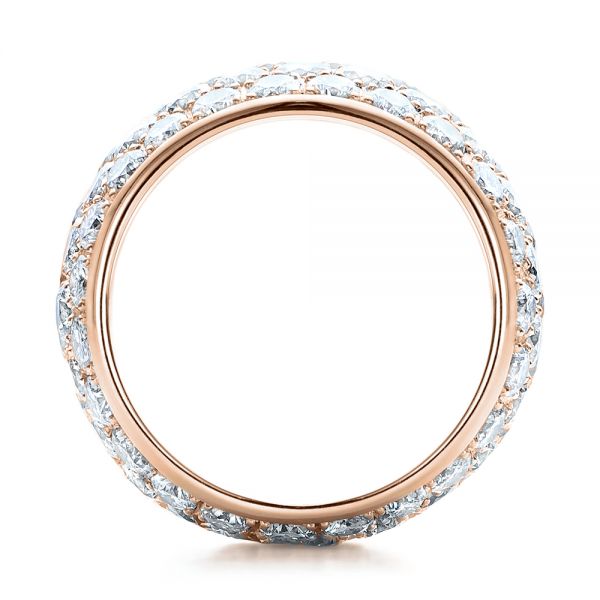 14k Rose Gold 14k Rose Gold Custom Pave Diamond Wedding Ring - Front View - 100875