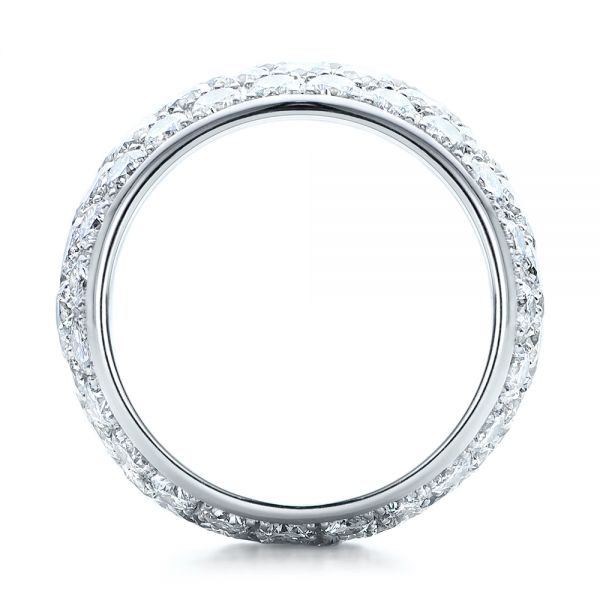 18k White Gold 18k White Gold Custom Pave Diamond Wedding Ring - Front View -  100875