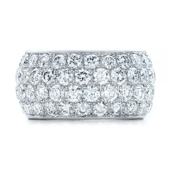  Platinum Custom Pave Diamond Wedding Ring - Top View -  100875