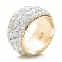 14k Yellow Gold 14k Yellow Gold Custom Pave Diamond Wedding Ring - Three-Quarter View -  100875 - Thumbnail
