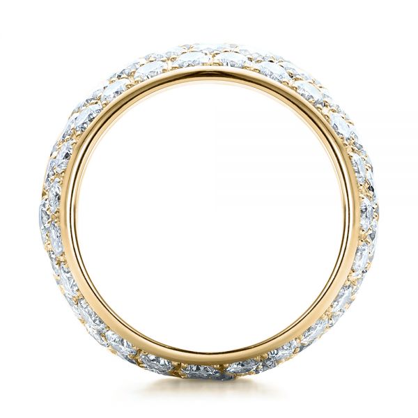 18k Yellow Gold 18k Yellow Gold Custom Pave Diamond Wedding Ring - Front View - 100875