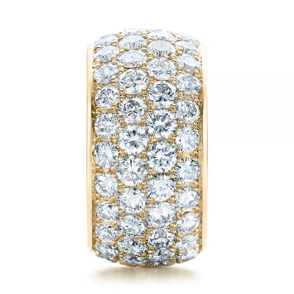18k Yellow Gold 18k Yellow Gold Custom Pave Diamond Wedding Ring - Side View - 100875