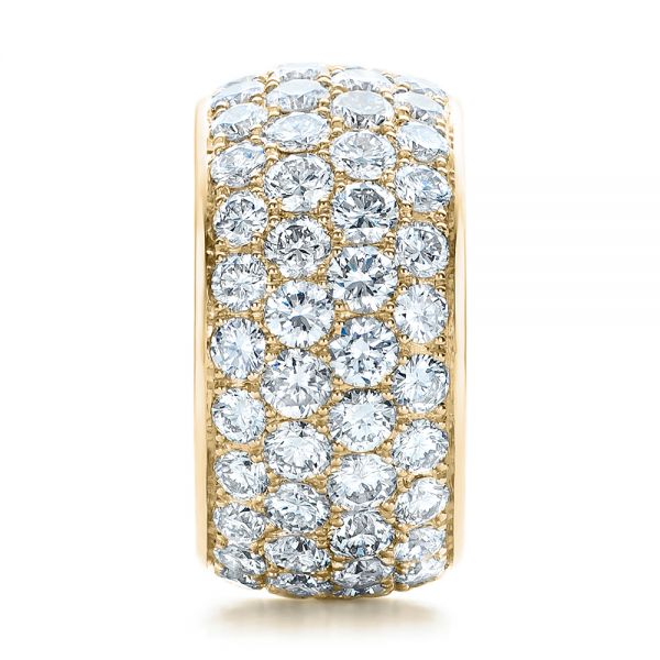 18k Yellow Gold 18k Yellow Gold Custom Pave Diamond Wedding Ring - Side View -  100875