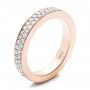 18k Rose Gold 18k Rose Gold Custom Pave Eternity Band - Three-Quarter View -  1470 - Thumbnail