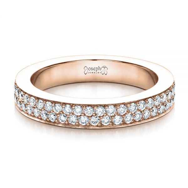 14k Rose Gold 14k Rose Gold Custom Pave Eternity Band - Flat View - 1470