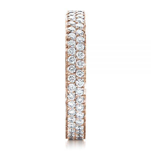14k Rose Gold 14k Rose Gold Custom Pave Eternity Band - Side View - 1470