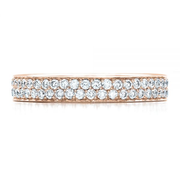 14k Rose Gold 14k Rose Gold Custom Pave Eternity Band - Top View - 1470