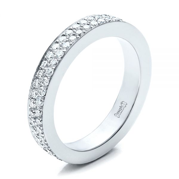  Platinum Custom Pave Eternity Band - Three-Quarter View -  1470