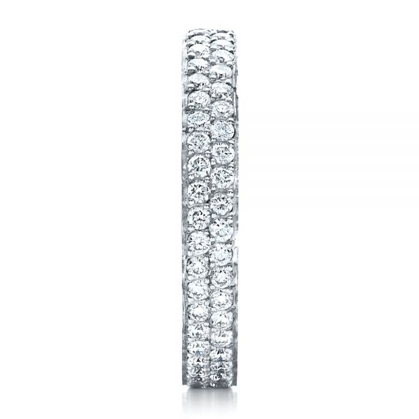 18k White Gold 18k White Gold Custom Pave Eternity Band - Side View -  1470