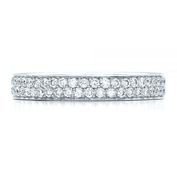 18k White Gold 18k White Gold Custom Pave Eternity Band - Top View -  1470