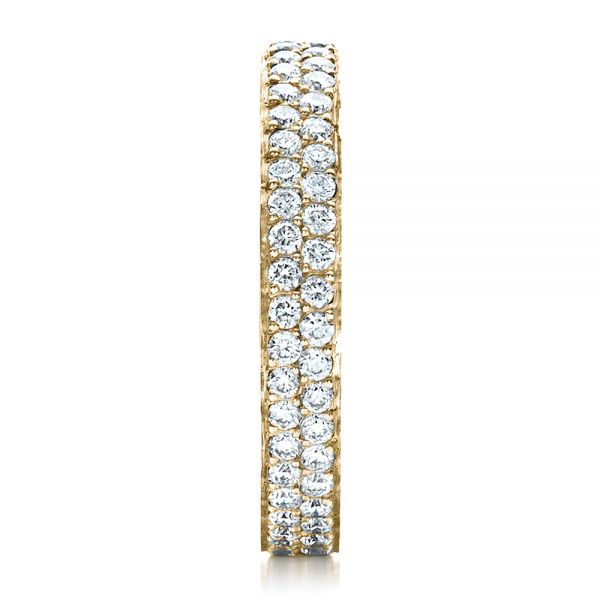 18k Yellow Gold 18k Yellow Gold Custom Pave Eternity Band - Side View -  1470