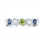 Custom Peridot Blue Sapphire And Diamond Anniversary Band - Top View -  102602 - Thumbnail