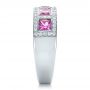 18k White Gold Custom Pink Sapphire And Diamond Anniversary Band - Side View -  100552 - Thumbnail