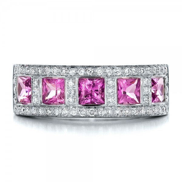 Custom Pink Sapphire and Diamond Anniversary Band 100552 Seattle