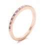 18k Rose Gold 18k Rose Gold Custom Pink Sapphire And Diamond Wedding Ring - Three-Quarter View -  102171 - Thumbnail