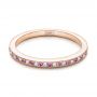 14k Rose Gold 14k Rose Gold Custom Pink Sapphire And Diamond Wedding Ring - Flat View -  102171 - Thumbnail